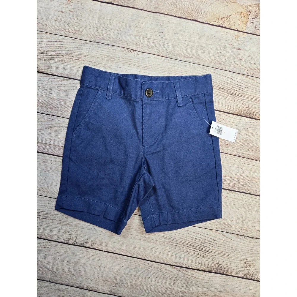NWT Old Navy Boys Built in Flex Chino Shorts Size 5 Adjustable Waist Blue